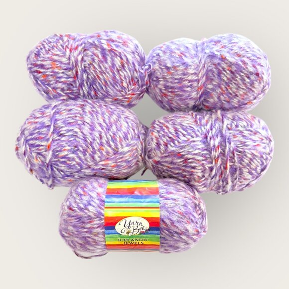 Yarn Bee Icelandic Jewels Amethyst Bulky Yarn Lot 5 Skeins 3.5 Oz Each - Picture 1 of 3